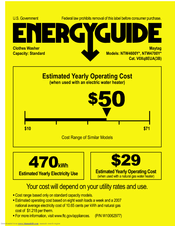 Maytag NTW4700YQ Energy Manual