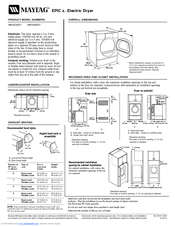 Maytag MEDZ600TE - Epic Z Front Load Electric Dryer Manuals | ManualsLib