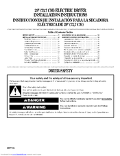 Whirlpool WED5500S Installation Instructions Manual