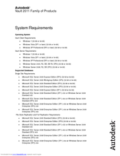 AUTODESK VAULT 2011 - SYSTEM REQUIREMENTS Manual