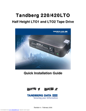 TANDBERG 420LTO - Quick Installation Manual