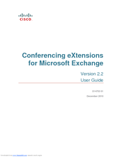 Cisco CONFERENCING EXTENSIONS - FOR MICROSOFT EXCHANGE V2.2 User Manual
