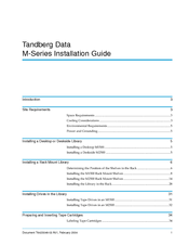Tandberg Data M2500 Installation Manual