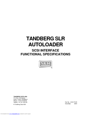Tandberg Data SLR AUTOLOADER PROGRAMMER Manual