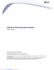 Avg AVG 8.5 ANTI-VIRUS PLUS FIREWALL - REV 85.8 User Manual