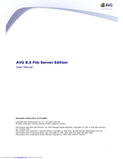 Avg AVG 8.5 FILE SERVER EDITION - V 85.5 User Manual