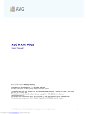 AVG 9 ANTI VIRUS - REVISED 10-2010 User Manual
