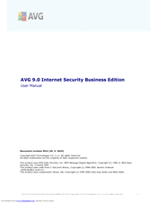 Avg AVG 9.0 INTERNET SECURITY BUSINESS EDITION - V 90.6 User Manual