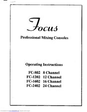 Focus FC-802 Manuals | ManualsLib