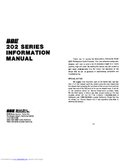 BBE 202 Series Information Manual