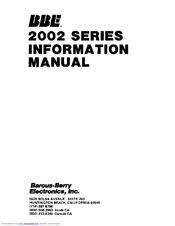 BBE 2002 Series Information Manual