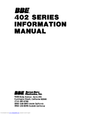 Bbe 402 MAXIE Sonic Maximizer Manuals | ManualsLib