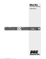 BBE Max-X2 Owner's Manual