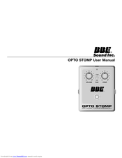 BBE OPTO STOMP Manual