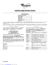 Whirlpool WED5600VQ User Instructions
