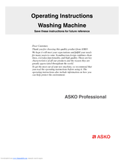 Asko WMC Operating Instructions Manual