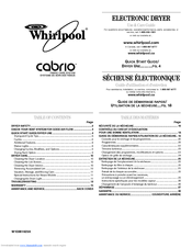 Whirlpool cabrio WGD7600XW1 Use And Care Manual