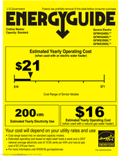 GE Profile GFWH2405LMS Energy Manual
