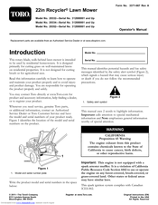 Toro 20332 - Recycler 190CC Personal Pace Lawn Mower Manuals | ManualsLib