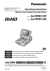 Panasonic AJHPM110E - MEMORY CARD PORTABLE RECORDER/PLAYER Operating Instructions Manual