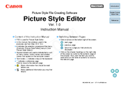 Canon Picture Style Editor 1.0 Instruction Manual