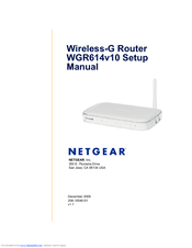 Netgear WGR614v10 - 54 Mbps Wireless Router Setup Manual