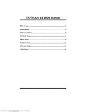 Biostar TA770 A2+ SE Bios Setup Manual