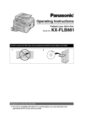 Panasonic KXFLB881 - Network Multifunction Laser Printer Operating Instructions Manual