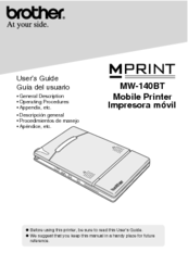 Brother MPrint MW-140BT User Manual