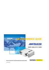 Epson EMP 600 - SVGA LCD Projector Quick Reference Manual