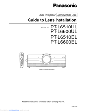 Panasonic PT-L6600EL Installation Manual