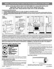 Electrolux EW30IF60IS Installation Instructions Manual