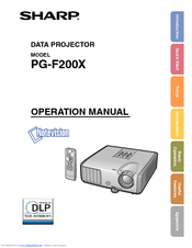Sharp PG-F200X - Notevision XGA DLP Projector Operation Manual