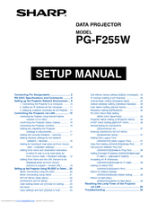 Sharp PG-F255W - Notevision WXGA DLP Projector Setup Manual