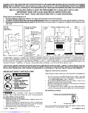 Kenmore 9746 - 30 in. Electric Range Installation Instructions Manual
