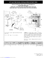 Kenmore 9961 - Elite 40 in. Electric Installation Instructions Manual