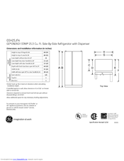 GE GSH25JFXBB - 25 cu. Ft. Refrigerator Dimensions And Installation Information