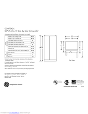 GE GSHF5KGXBB - 25.4 cu. Ft. Refrigerator Dimensions And Installation Information