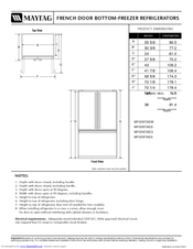 Maytag MFI2067AE - 20 CuFt. ICE20 Refrigerator Dimensions