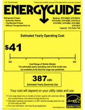 GE ENERGY STAR GTH18IBX Energy Manual