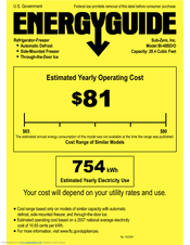 Sub-Zero BI-48SD/O Energy Manual