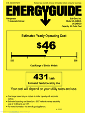 Sub-Zero UC-24BA/O Energy Manual