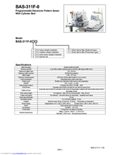 Brother BAS-326F-0 Specifications And Parts List