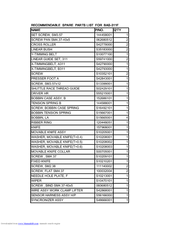 Brother BAS-311F-0 Spare Parts