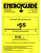 GE PFCS1NFCSS Energy Manual