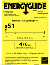 GE Profile PFSS5PJZSS Energy Manual