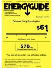 GE Profile PGCS1PJZSS Energy Manual