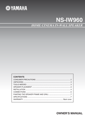 Yamaha NS-IW960 - Speaker - 50 Watt Owner's Manual