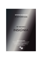 Insignia NS-19LD120A13 Important Information Manual