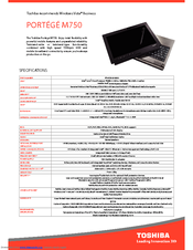 Toshiba PPM75U-0WM015 Specifications
